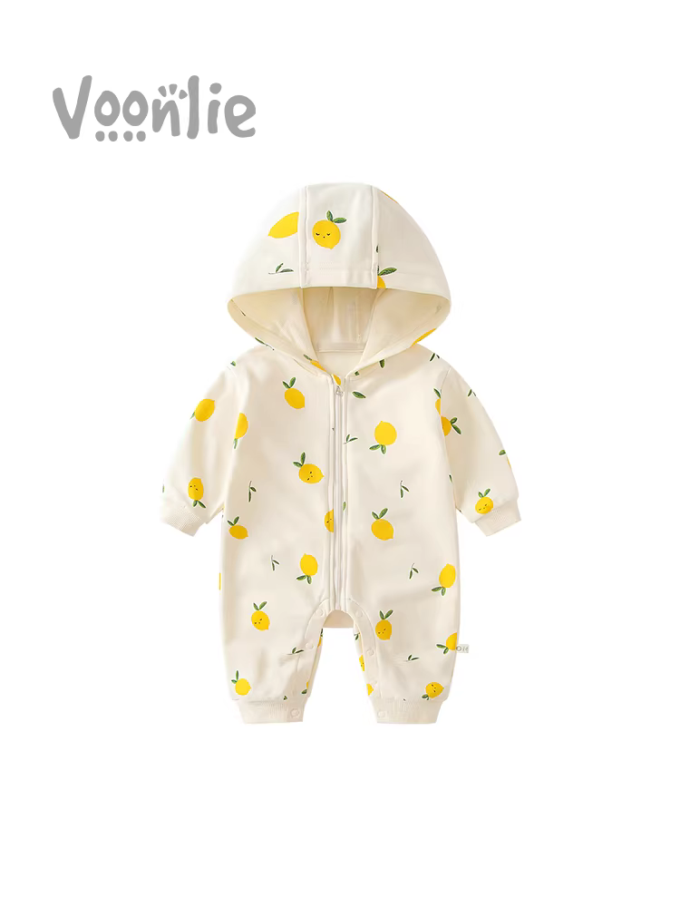 Quần áo trẻ em Fanhai trang phục mùa thu bé trai và bé gái sơ sinh áo liền quần trăng tròn trăm ngày đi chơi áo liền quần quần áo bò mùa xuân và mùa thu