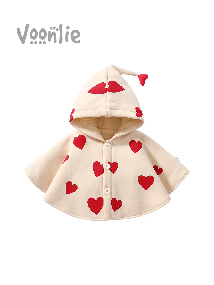 Fanhai áo choàng cho bé mùa thu đông quần áo bé gái sơ sinh ngoài trời áo choàng chống gió chăn công chúa trẻ em khăn choàng ấm áp