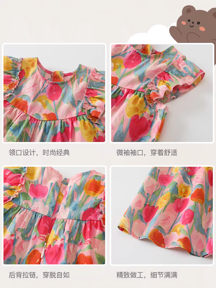 Váy bé gái mùa hè 2025 kiểu mới thời trang trẻ em chất liệu cotton nguyên chất váy công chúa bé sơ sinh váy bé một tuổi mùa hè