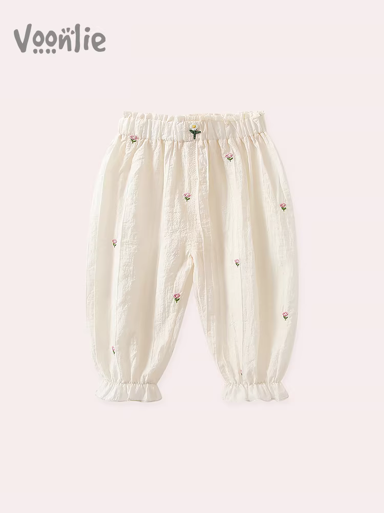 Quần chống muỗi cho bé gái mặc hè 2025 kiểu mới quần áo trẻ em mặc ngoài kiểu đèn lồng quần trẻ em chín phần mùa hè kiểu mỏng