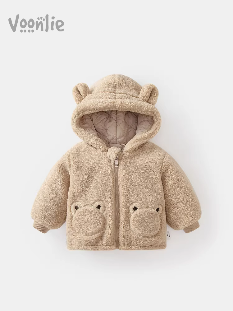 Áo khoác ngoài cho bé trai mùa thu đông 2025, áo hoodie trẻ em kiểu dáng mới thời trang, quần áo trẻ sơ sinh, áo khoác cotton dày dặn ấm áp.