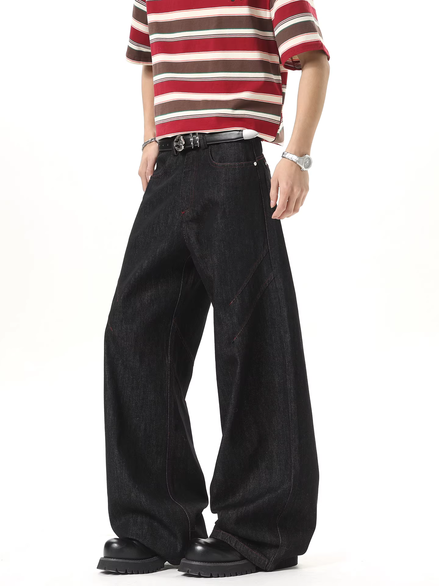 Ngộ Không có sẵn quần jean kiểu Mỹ thời thượng dành cho nam, dáng rộng cổ điển, vừa vặn, quần ống rộng đa năng.