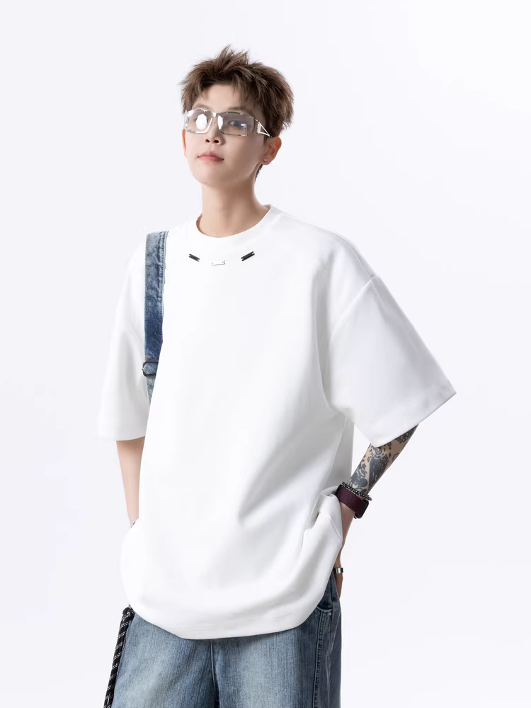 Wukong có sẵn áo thun cổ tròn tay ngắn chất liệu dày dặn kiểu Mỹ dành cho nam và nữ, thương hiệu thời thượng, áo thun mùa hè rộng rãi và đa năng.