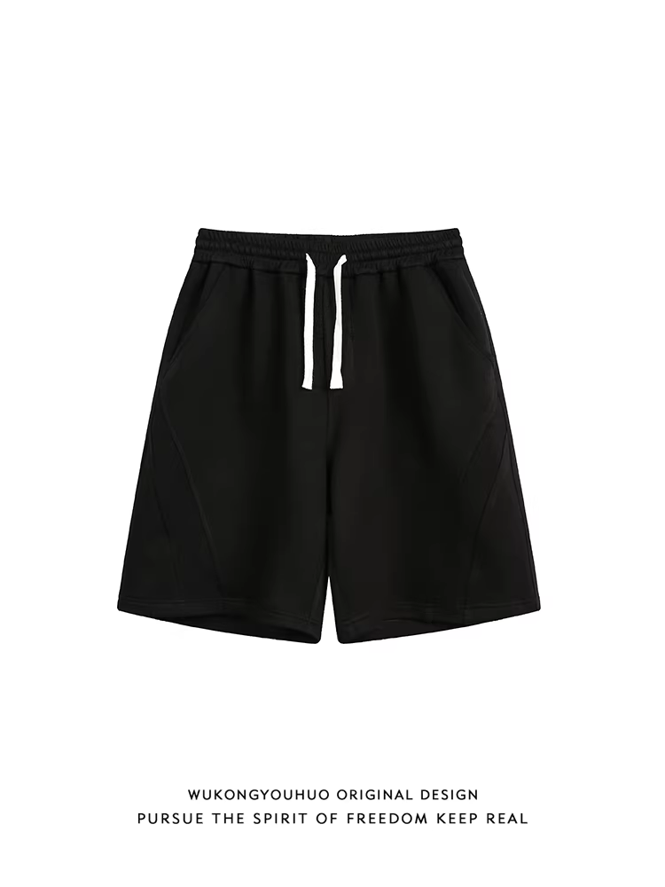 Wukong có sẵn quần short thể thao nam kiểu dáng Mỹ, thiết kế phá cách, chất liệu thoáng khí, mùa hè, đa năng, dáng thẳng, dài đến giữa đùi.