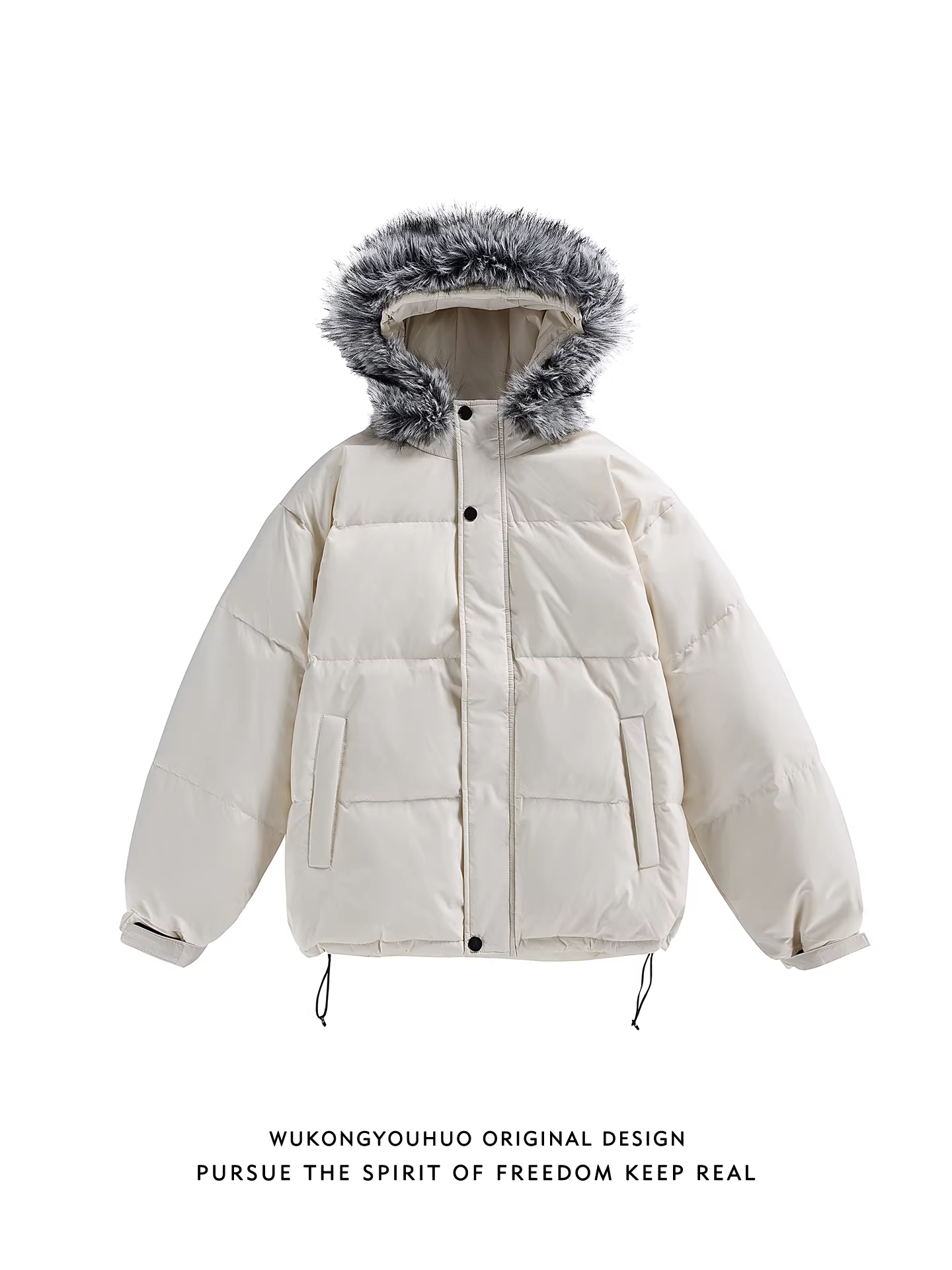 Wukong có sẵn áo khoác lông vũ dày dặn, ấm áp, có mũ trùm đầu và cổ lông dành cho nam, 90% lông vịt trắng, áo khoác đa năng chống lạnh cho cặp đôi.