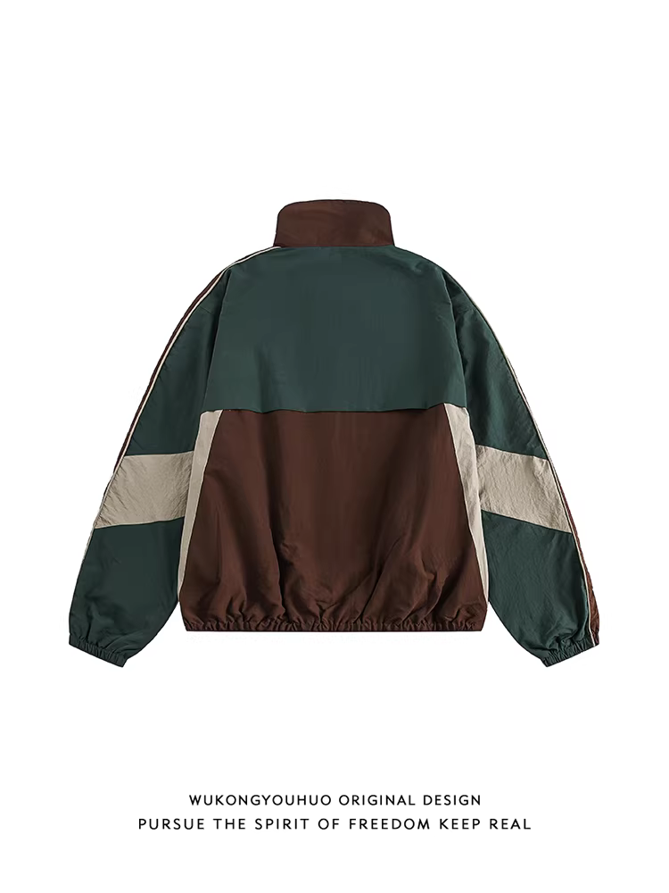 Wukong có sẵn áo khoác nam cổ đứng phong cách núi non thời thượng, phối màu, chống thấm nước, gió, bụi, kiểu dáng cổ điển đa năng, phong cách thường ngày.