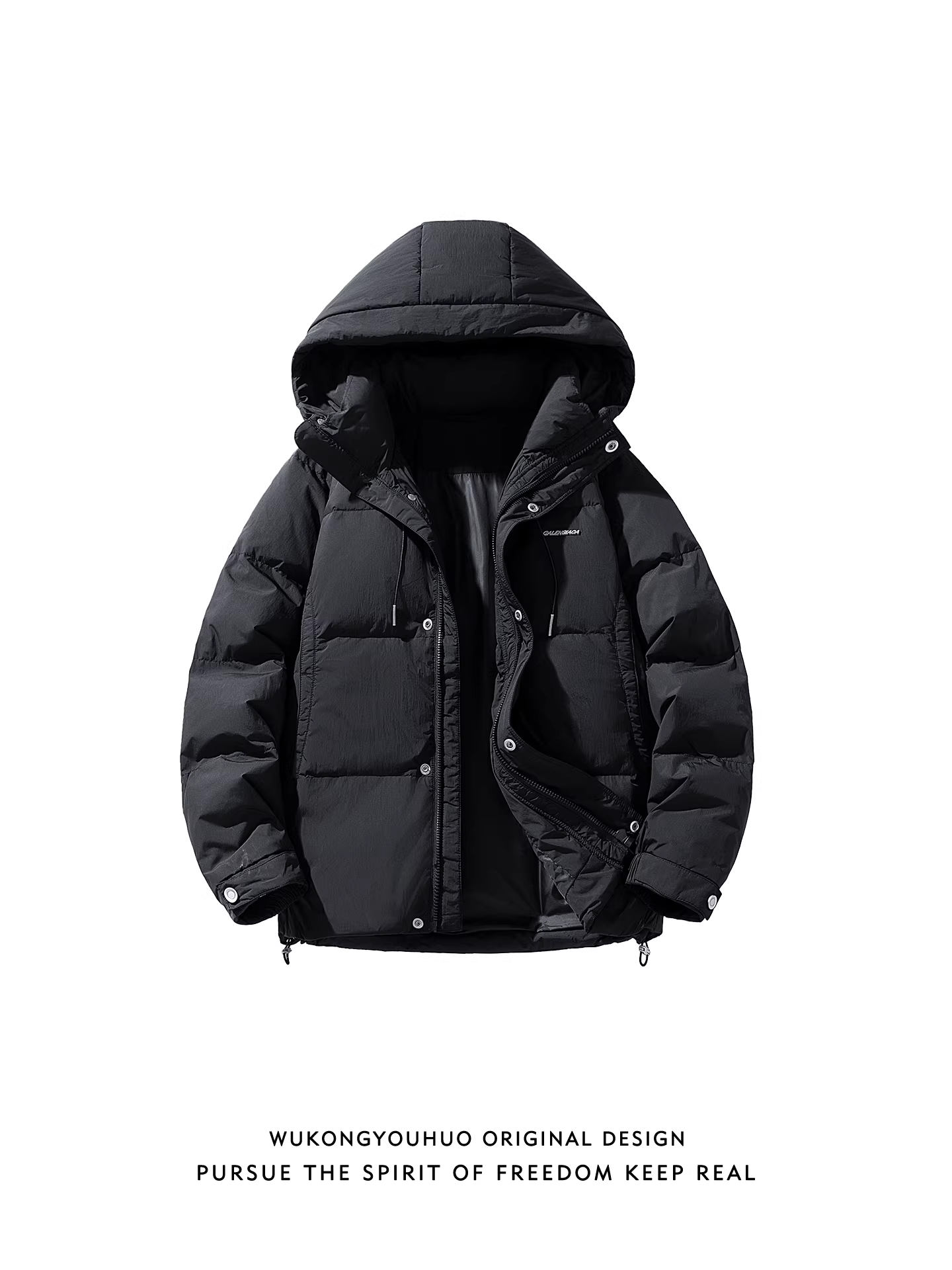 Wukong có sẵn áo khoác phao dày có mũ thời trang mùa đông dành cho nam, áo khoác phao dáng rộng cổ điển ấm áp và chống lạnh dành cho cặp đôi.
