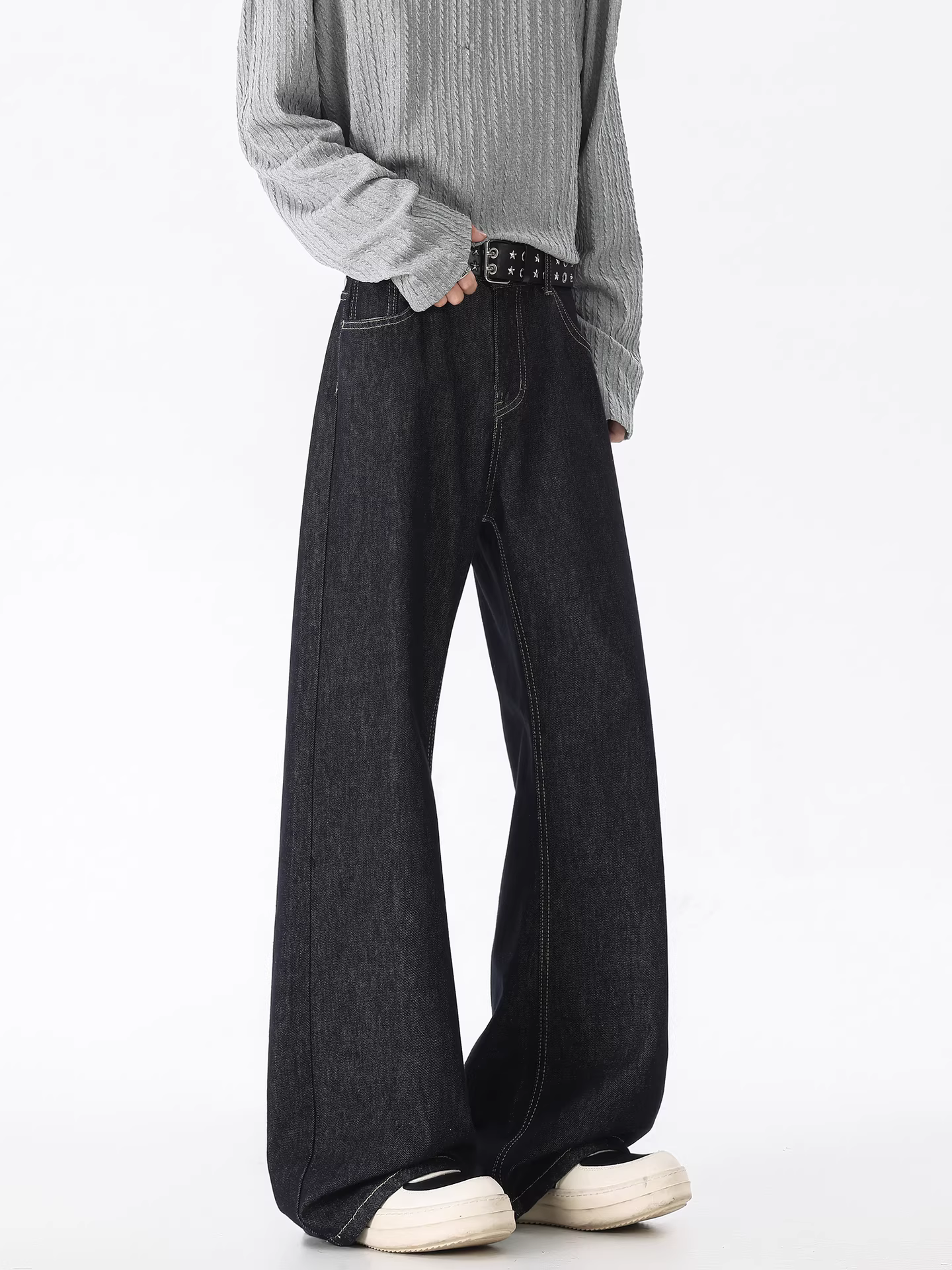 Ngộ Không có sẵn quần jean nam ống thẳng chất liệu denim thô kiểu Mỹ thời thượng, dáng rộng cổ điển, vừa vặn, quần dài đa năng.