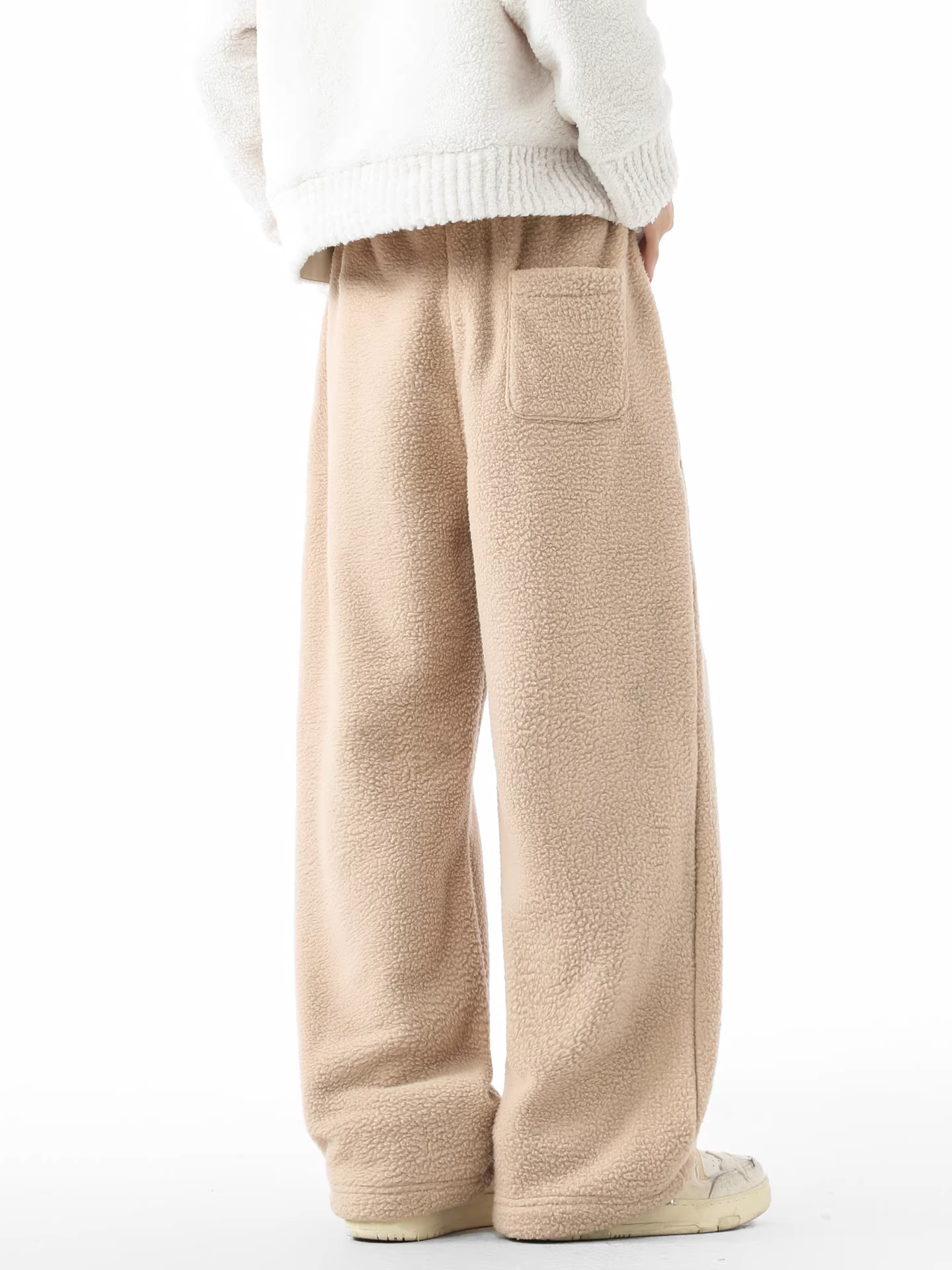 Ngộ Không có sẵn quần âu nam ống đứng chất liệu len cừu dày dặn, kiểu dáng thời trang mùa đông, quần ống rộng đa năng, ấm áp, phong cách cổ điển.