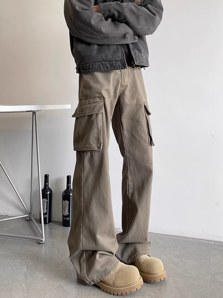 Ngộ Không có hàng mới về quần cargo nhiều túi kiểu Mỹ đã qua giặt dành cho nam, quần dài dáng rộng ống đứng xòe phong cách vintage.
