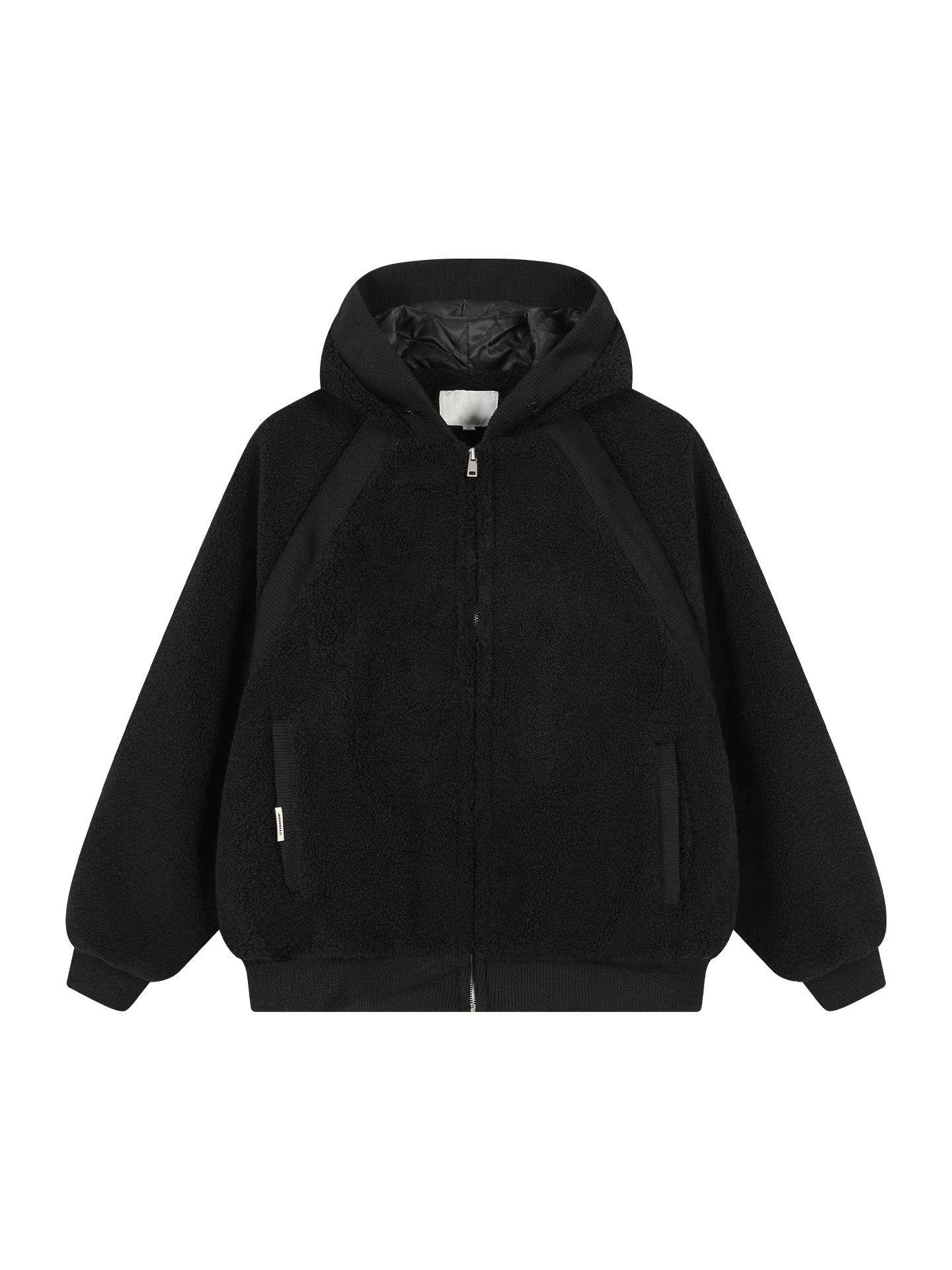 Áo khoác nỉ có mũ trùm đầu, kiểu dáng ghép mảnh mùa đông của Wukong dành cho nam, thương hiệu thời thượng, dáng rộng, có lớp lót và độ dày cao, kiểu khóa kéo.