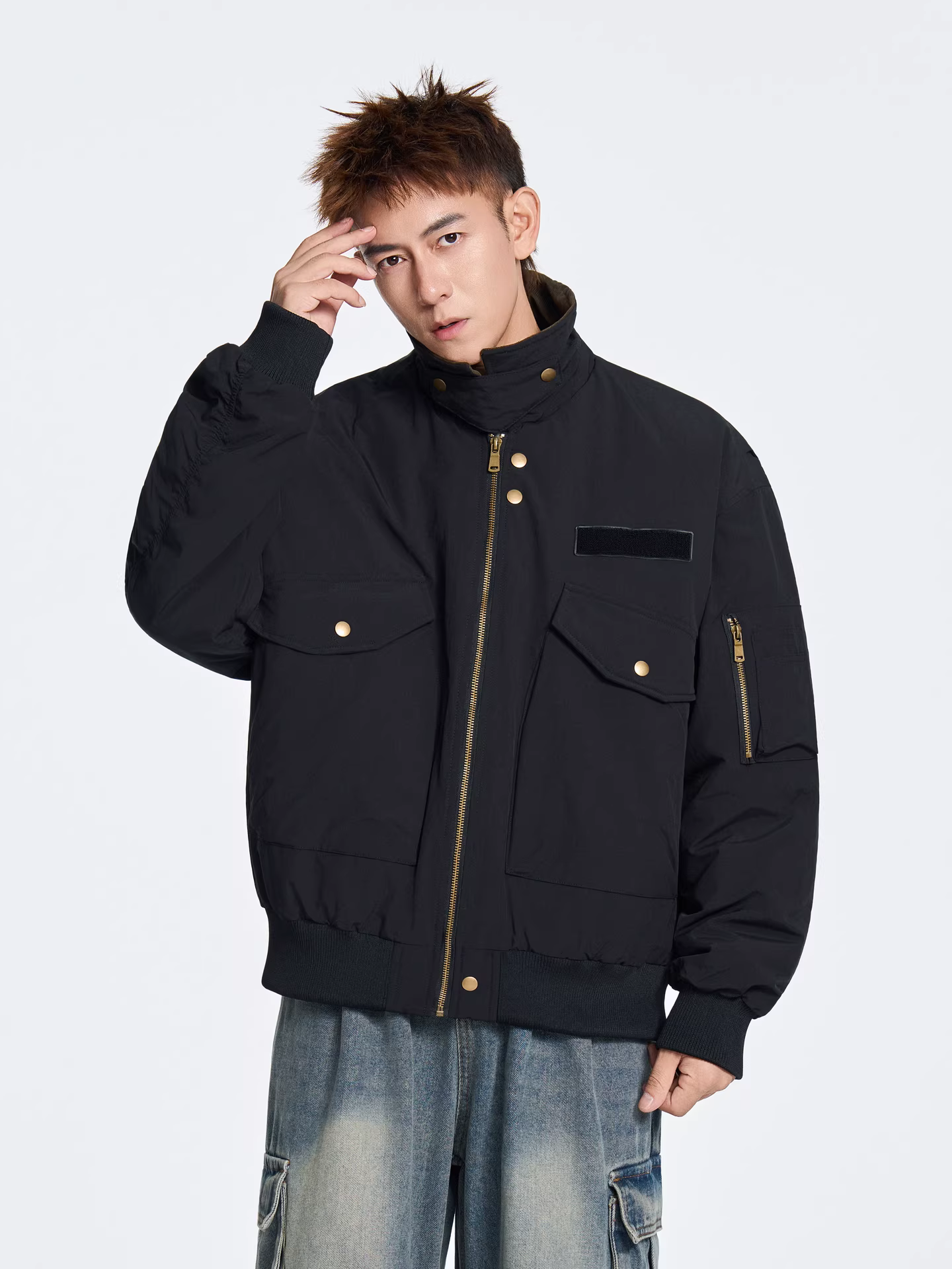 Wukong có sẵn áo khoác phao kiểu dáng công sở phong cách retro Mỹ thời thượng dành cho nam, mùa đông, 90% lông vũ, ấm áp và chống lạnh, áo khoác đa năng.