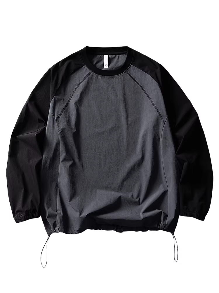 Wukong có sẵn áo thun dài tay kiểu raglan phối màu phong cách thể thao ngoài trời dành cho nam, thương hiệu thời thượng, dáng rộng, áo đa năng dành cho cặp đôi.