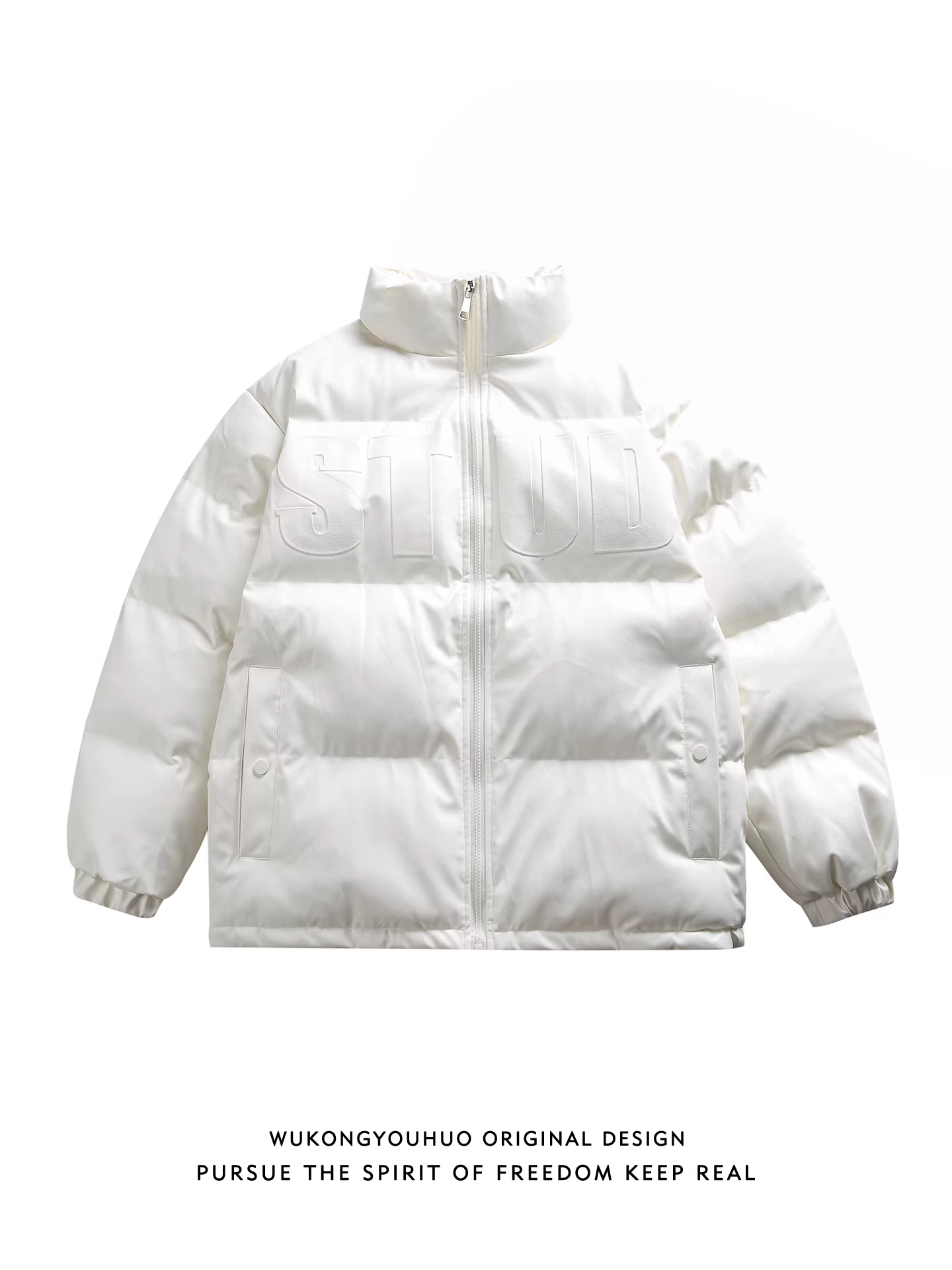 Áo khoác mùa đông thời trang thương hiệu nổi tiếng có cổ đứng, chất liệu da PU phối cotton, dành cho nam và nữ, kiểu dáng Mỹ, ấm áp, có sẵn trong kho.