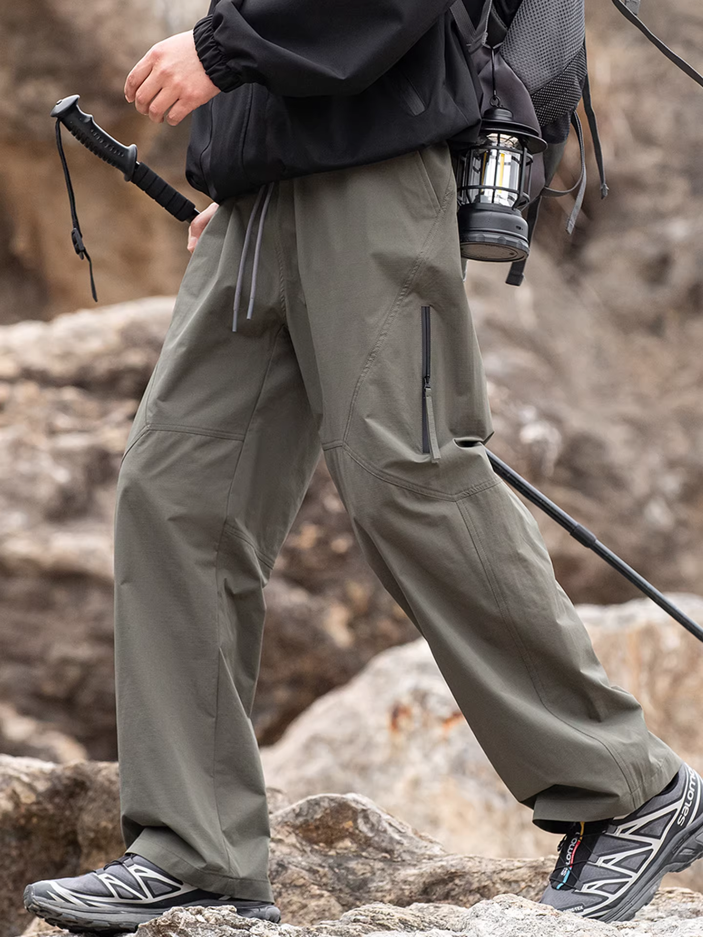 Ngộ Không có sẵn quần chiến thuật nam thời trang, đa năng, chống mài mòn, chống thấm nước, kiểu dáng cổ điển, rộng rãi, đa dụng, quần dài thường ngày.