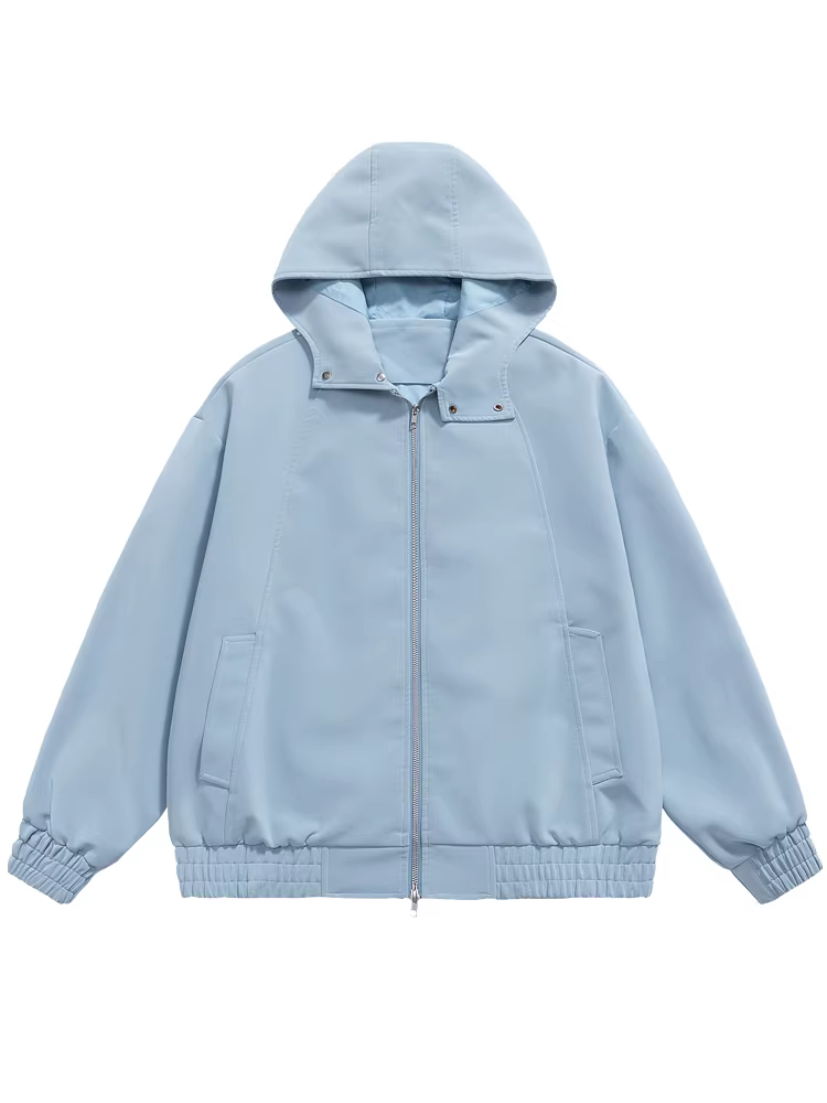 Wukong có sẵn áo khoác da có mũ trùm đầu kiểu Mỹ cổ điển, phối màu theo phong cách patchwork, dành cho nam và nữ, áo khoác cặp đôi dáng rộng hợp thời trang mùa thu.