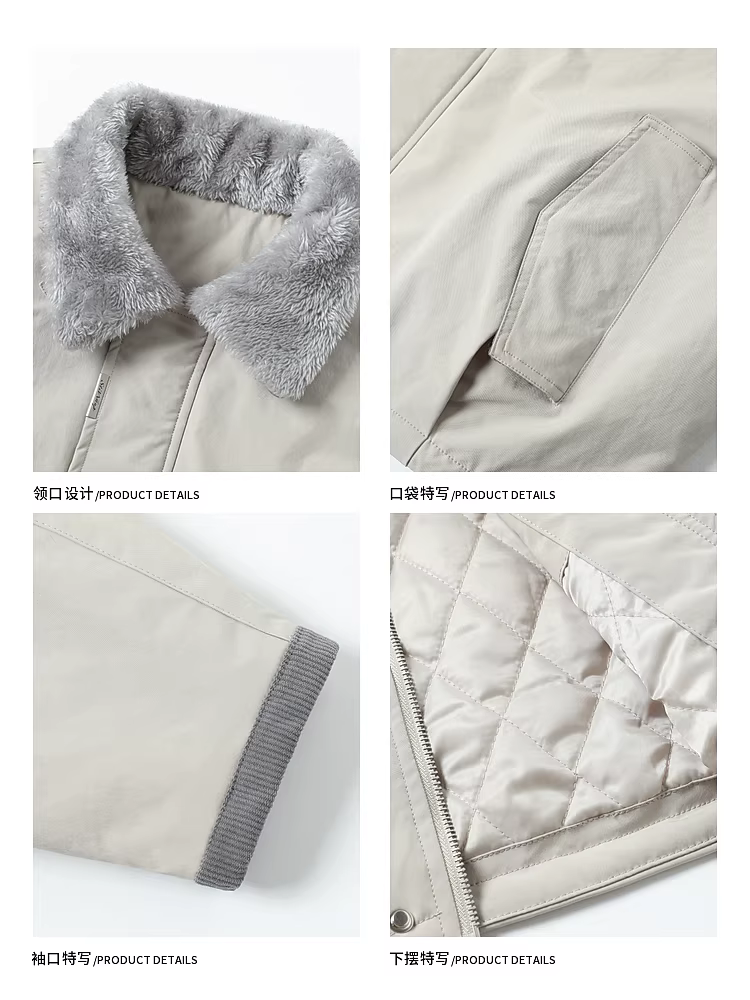 Wukong có sẵn áo khoác bông cổ trụ phong cách retro mùa đông dành cho nam và nữ, kiểu dáng thời trang đường phố, dáng rộng, dày dặn và ấm áp.