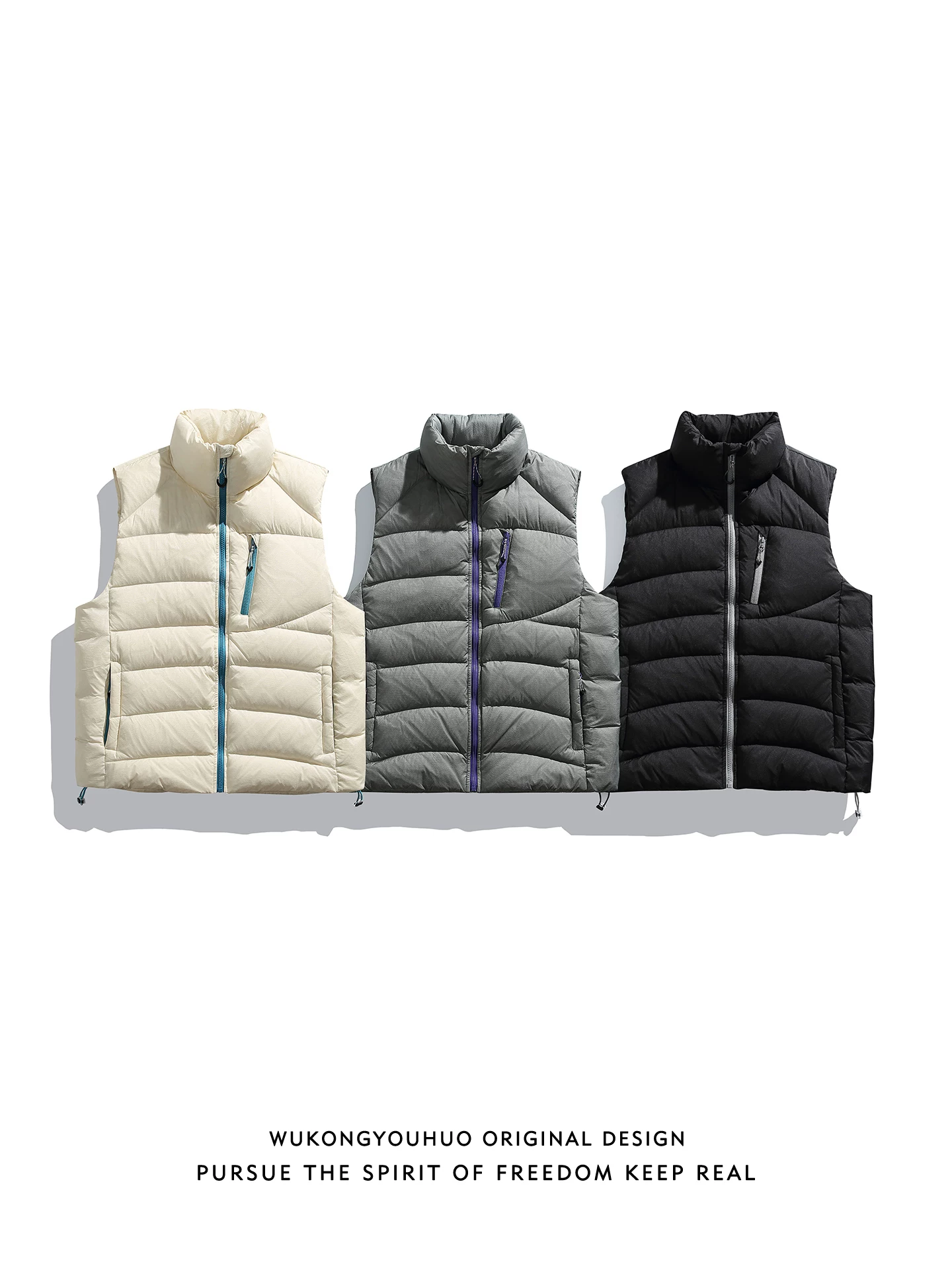 Wukong có sẵn áo khoác phao nhẹ mùa đông 90% lông vịt dành cho nam và nữ, áo khoác ngoài thời trang cặp đôi, áo khoác ấm.