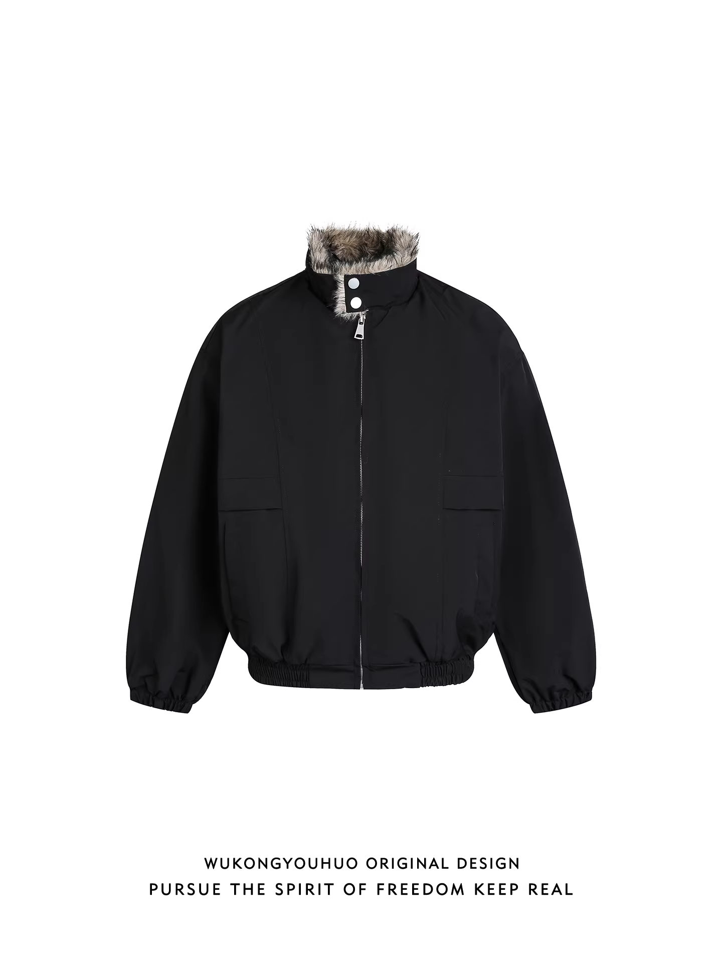 Wukong có sẵn áo khoác cotton cổ đứng dày kiểu Mỹ dành cho nam, áo khoác cotton ấm áp đa năng hợp thời trang mùa đông 2025 dành cho cặp đôi.