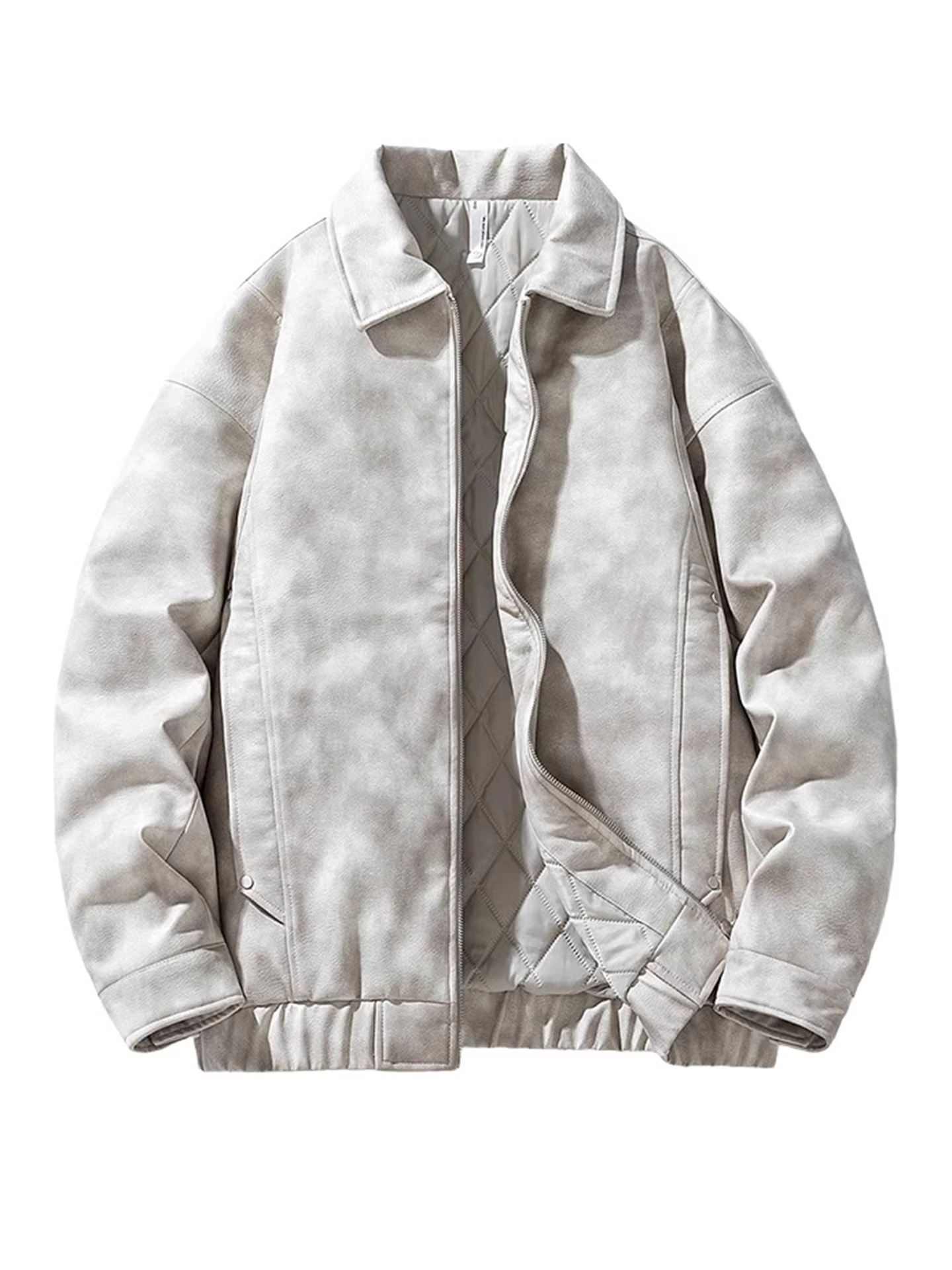 Áo khoác da PU lót bông chống gió thời trang mùa đông của Ngộ Không có sẵn cho nam và nữ, áo khoác cotton kiểu retro dành cho cặp đôi đi xe máy.