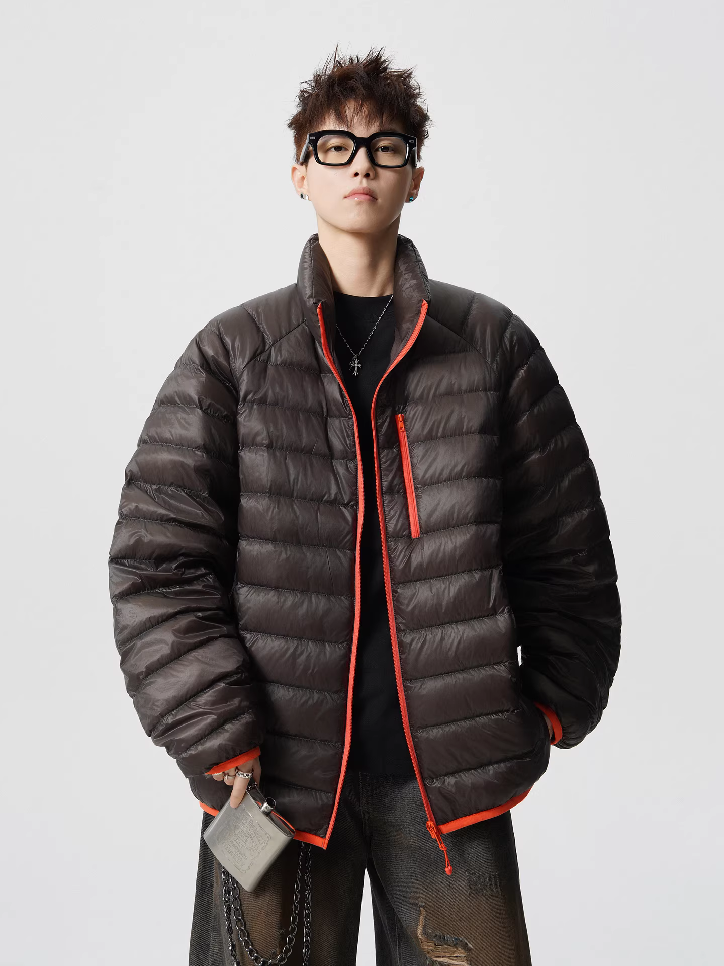 Wukong có sẵn áo khoác phao cổ đứng nhẹ, chất liệu lông vũ trắng 90%, dành cho nam, kiểu dáng cổ điển, áo khoác ấm áp, phong cách thường ngày, dành cho cặp đôi.