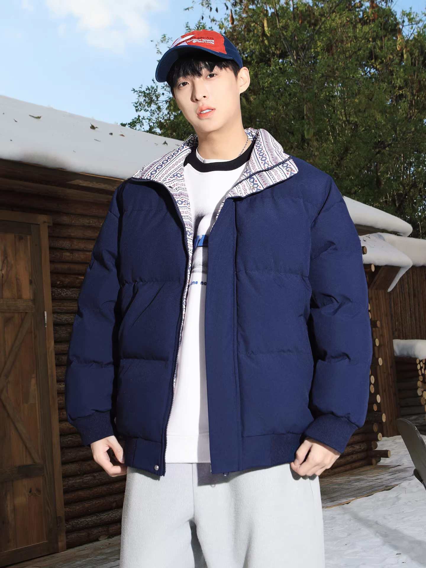 Wukong có sẵn áo khoác cotton cổ đứng dày dặn phong cách dân tộc cổ điển mùa đông dành cho nam, áo khoác cotton đa năng ấm áp hợp thời trang dành cho cặp đôi.