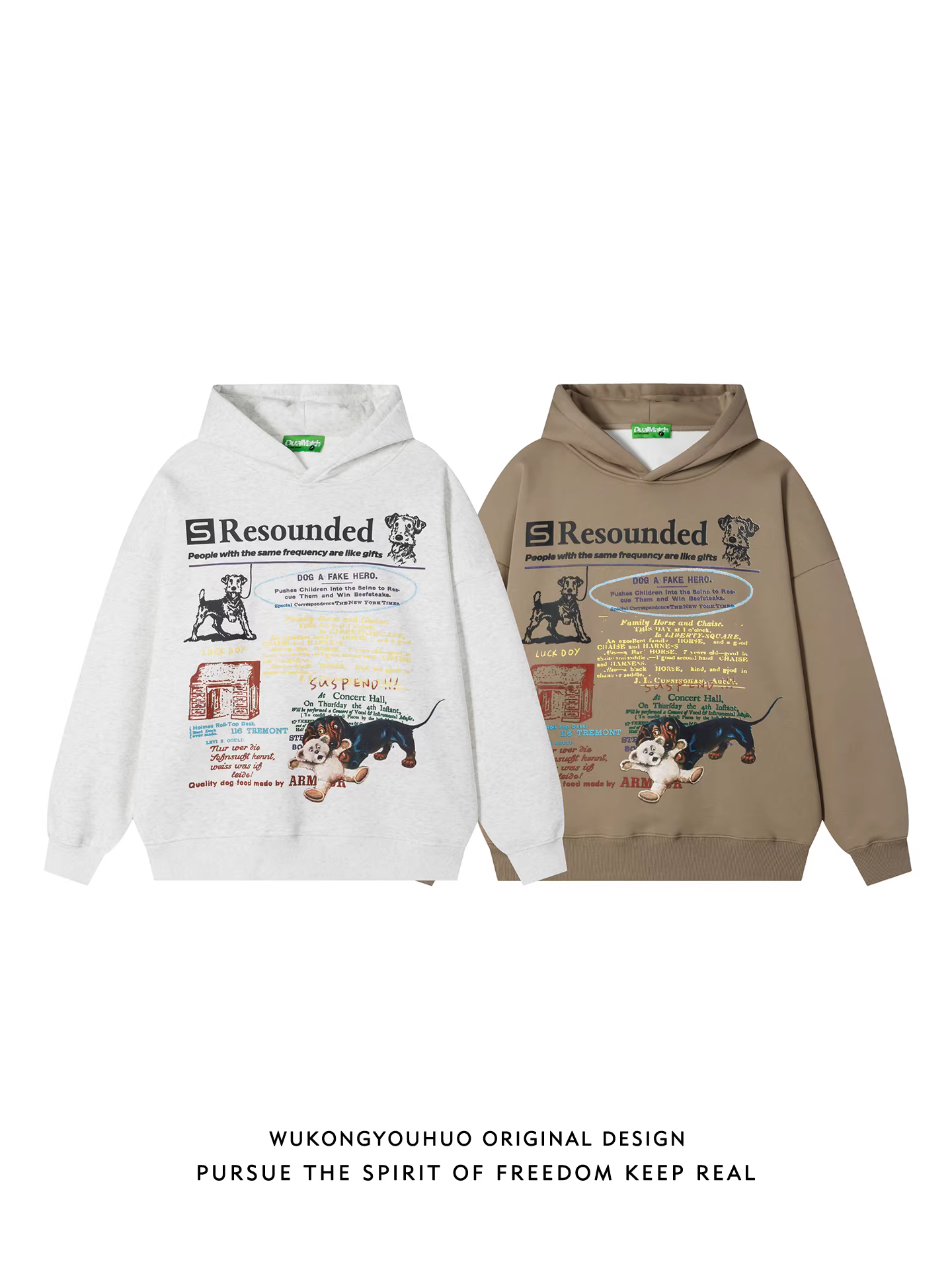 Wukong có sẵn áo hoodie nỉ in chữ phong cách Mỹ thời thượng dành cho nam và nữ, áo hoodie cặp đôi rộng rãi kiểu retro.