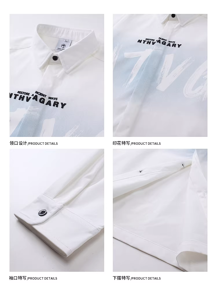 Wukong có sẵn áo sơ mi dài tay in chữ gradient theo phong cách Mỹ thời thượng dành cho nam và nữ, áo sơ mi thường ngày rộng rãi và đa năng cho mùa thu.