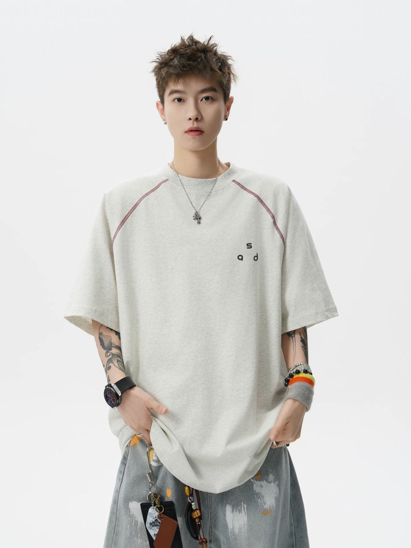 Wukong có sẵn áo thun nam tay ngắn cổ tròn in chữ phong cách Mỹ mùa hè, dáng rộng, áo thể thao thường ngày dành cho cặp đôi.