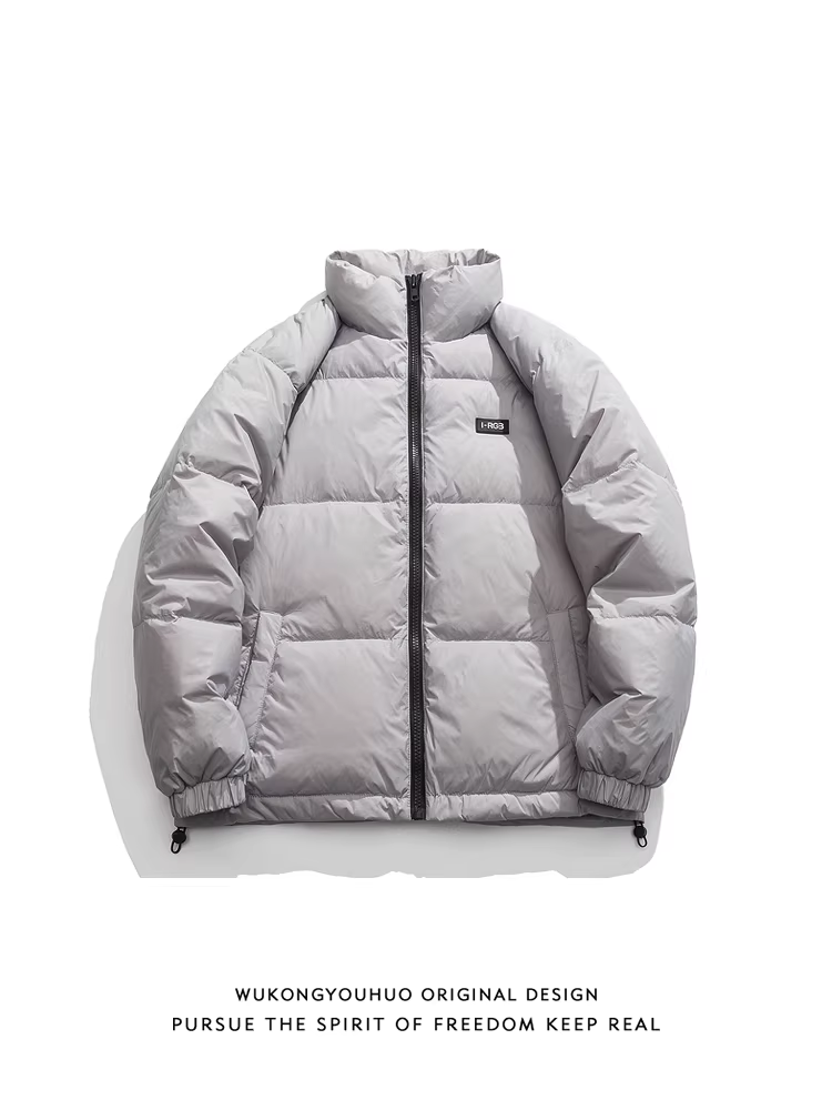 Áo khoác phao cổ đứng dày dặn mùa đông 90% lông vũ trắng của Ngộ Không dành cho nam, thương hiệu thời thượng, dáng rộng, áo khoác cotton ấm áp dành cho cặp đôi.