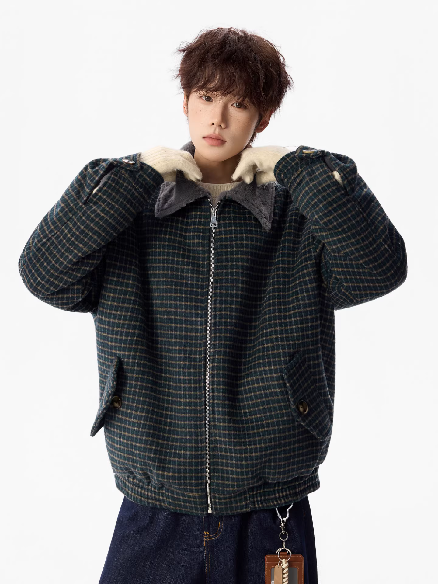 Wukong có sẵn áo khoác cotton dày dặn kiểu Mỹ cổ điển, kẻ ca rô, chất liệu nhung dày, dành cho nam và nữ, quần áo cotton ấm áp mùa đông dành cho cặp đôi.