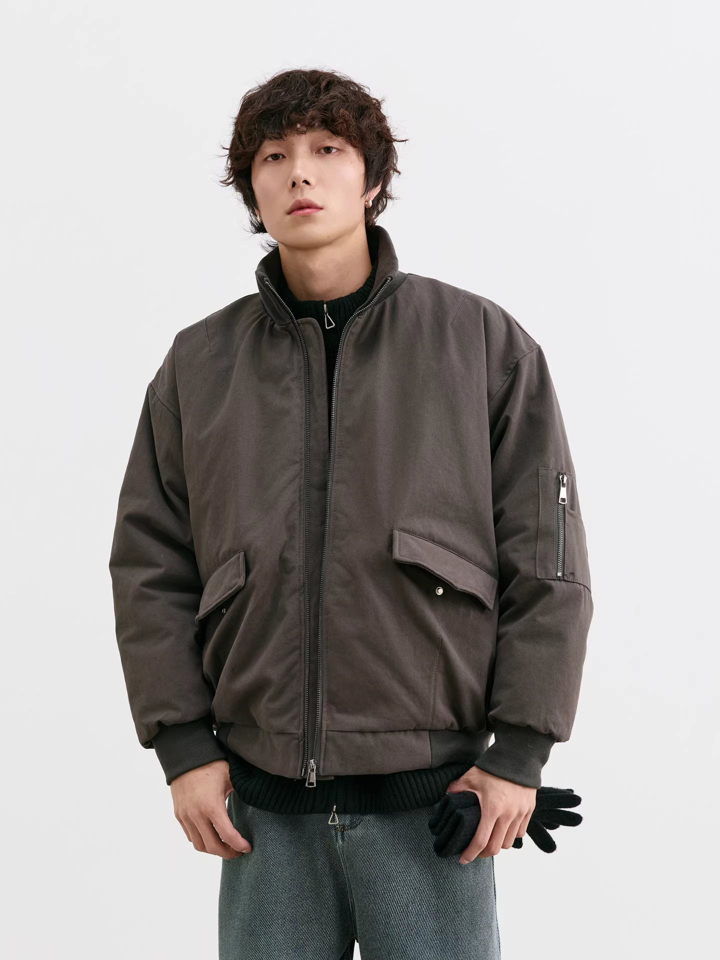 Wukong có sẵn áo khoác phao cổ đứng kiểu Mỹ mùa đông, chất liệu 90% lông vũ trắng, dành cho nam, thương hiệu thời thượng, chống lạnh và ấm áp, kiểu áo khoác phi công.