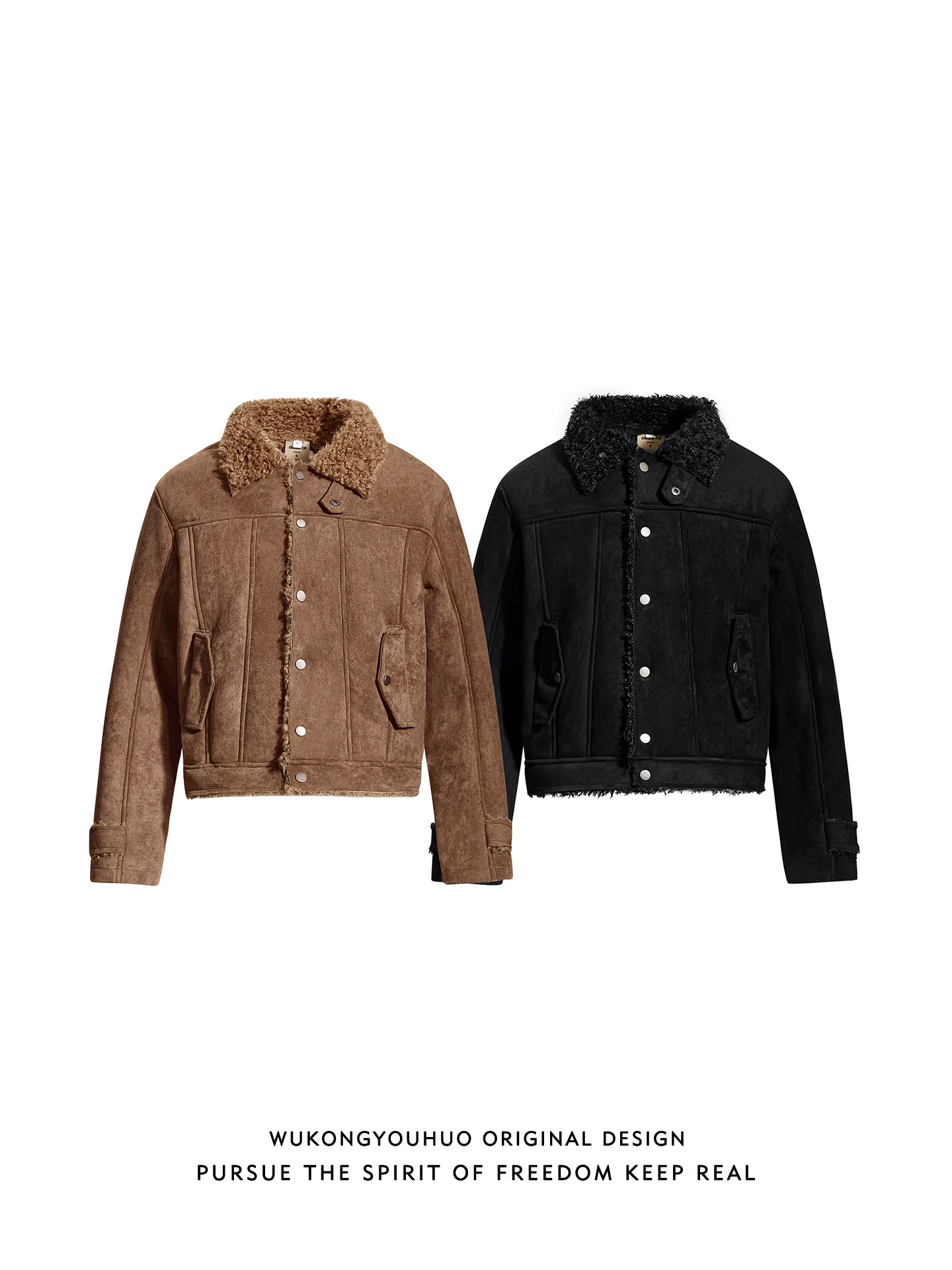 Wukong có sẵn áo khoác cotton cổ đứng ngắn, lót lông, kiểu dáng thời trang Mỹ dành cho nam và nữ, áo khoác mùa đông ấm áp, phong cách thường ngày dành cho cặp đôi.