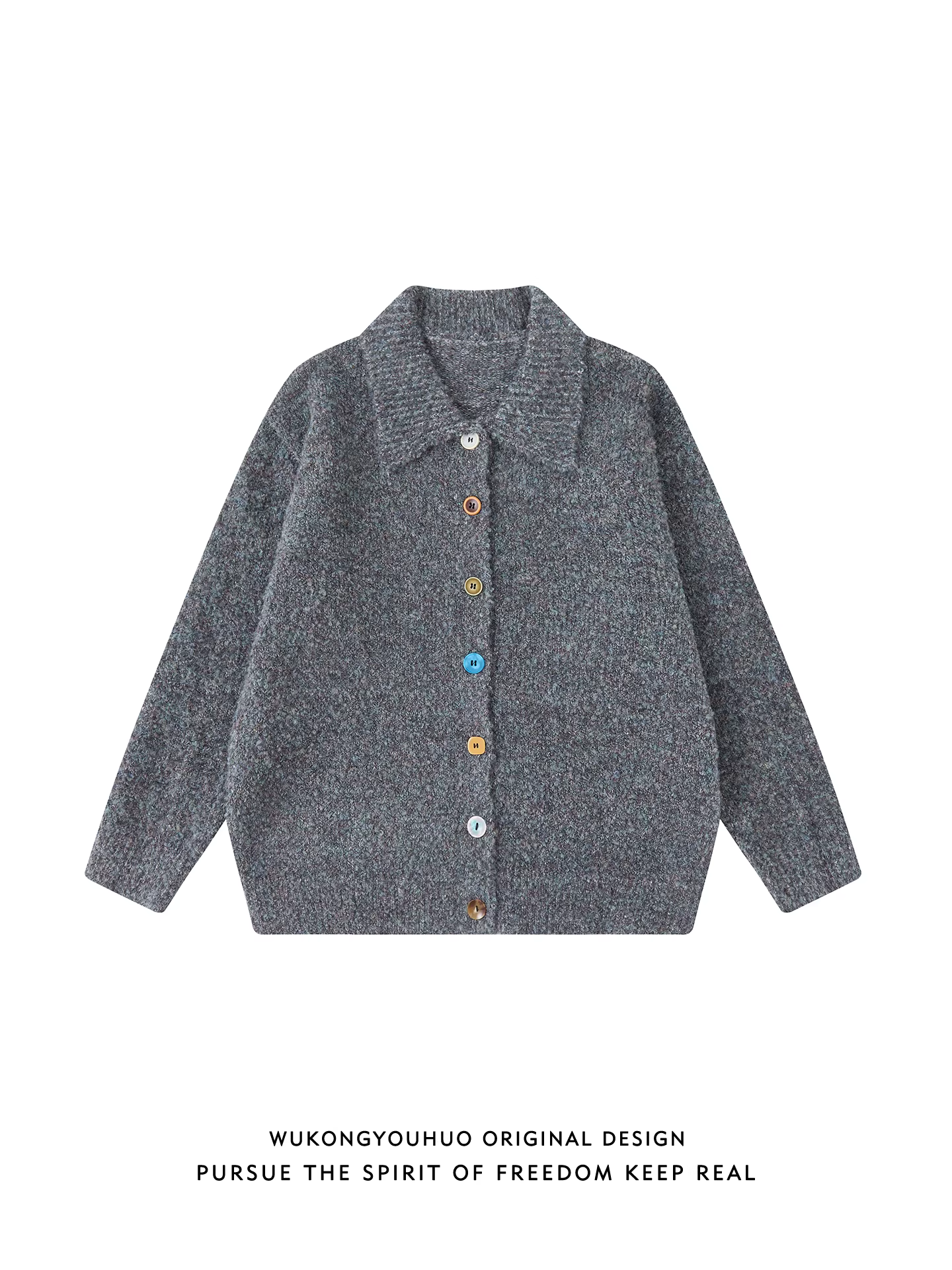 Wukong có sẵn áo len cardigan cài nút kiểu cổ điển Mỹ dành cho nam và nữ, kiểu dáng rộng rãi và đa năng, thích hợp cho các cặp đôi vào mùa thu.