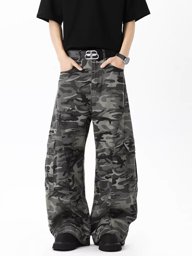 Wukong có sẵn quần cargo nhiều túi kiểu Mỹ cổ điển dành cho nam, phong cách đường phố thời thượng, quần ống rộng dáng thẳng.