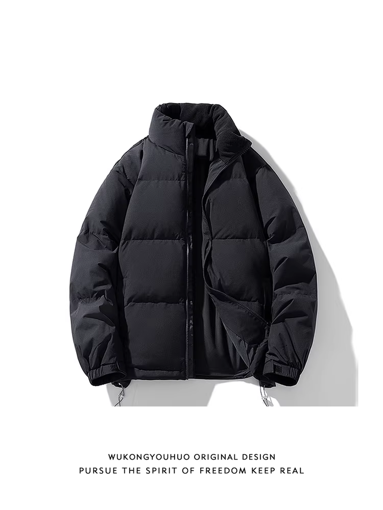 Wukong có sẵn áo khoác phao cổ đứng dày dặn, đơn giản và cơ bản dành cho nam, thương hiệu thời thượng, dáng rộng, 90% lông vịt trắng, áo ấm.