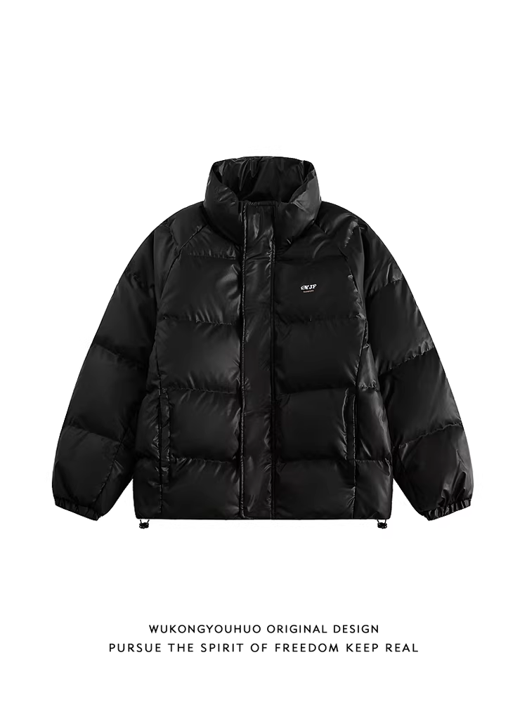 Wukong có sẵn áo khoác phao nam cổ đứng in họa tiết đơn giản mùa đông, chất liệu 90% lông vũ, thương hiệu thời thượng, dáng rộng, dày dặn, ấm áp.