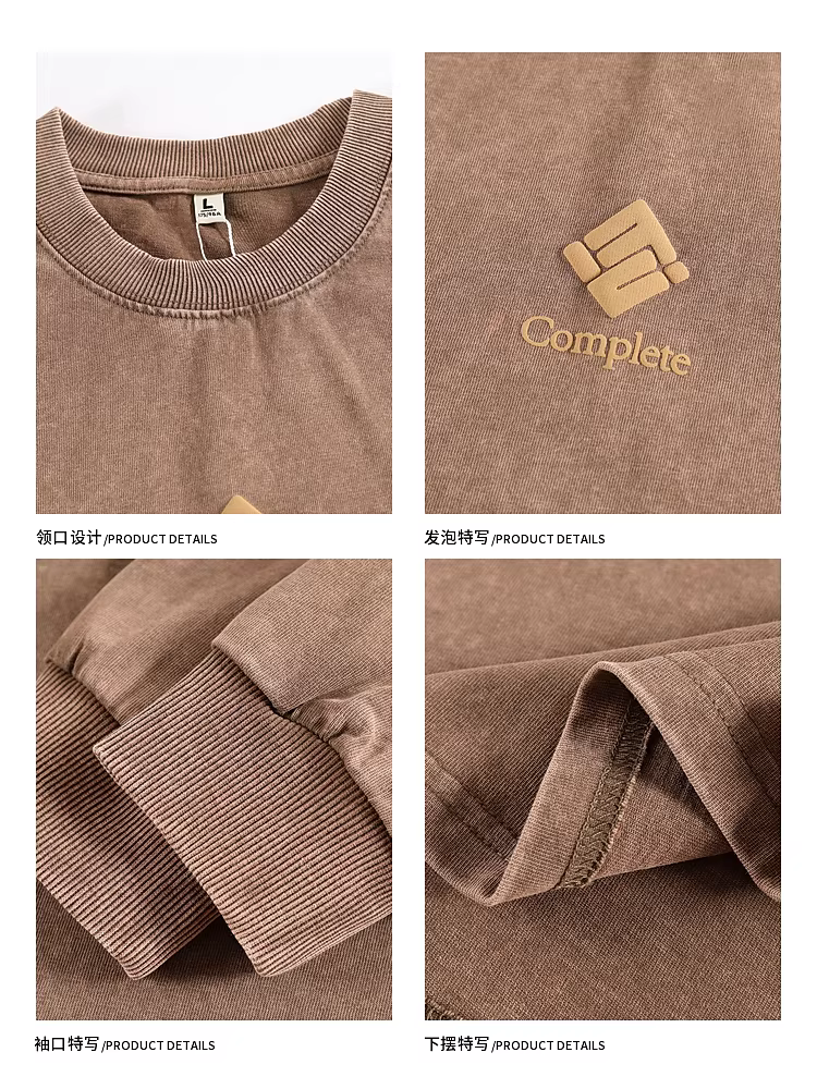 Wukong có sẵn áo thun dài tay in chữ phong cách Mỹ thời thượng, chất liệu xốp, kiểu dáng rộng rãi dành cho nam và nữ, áo cặp mùa thu.