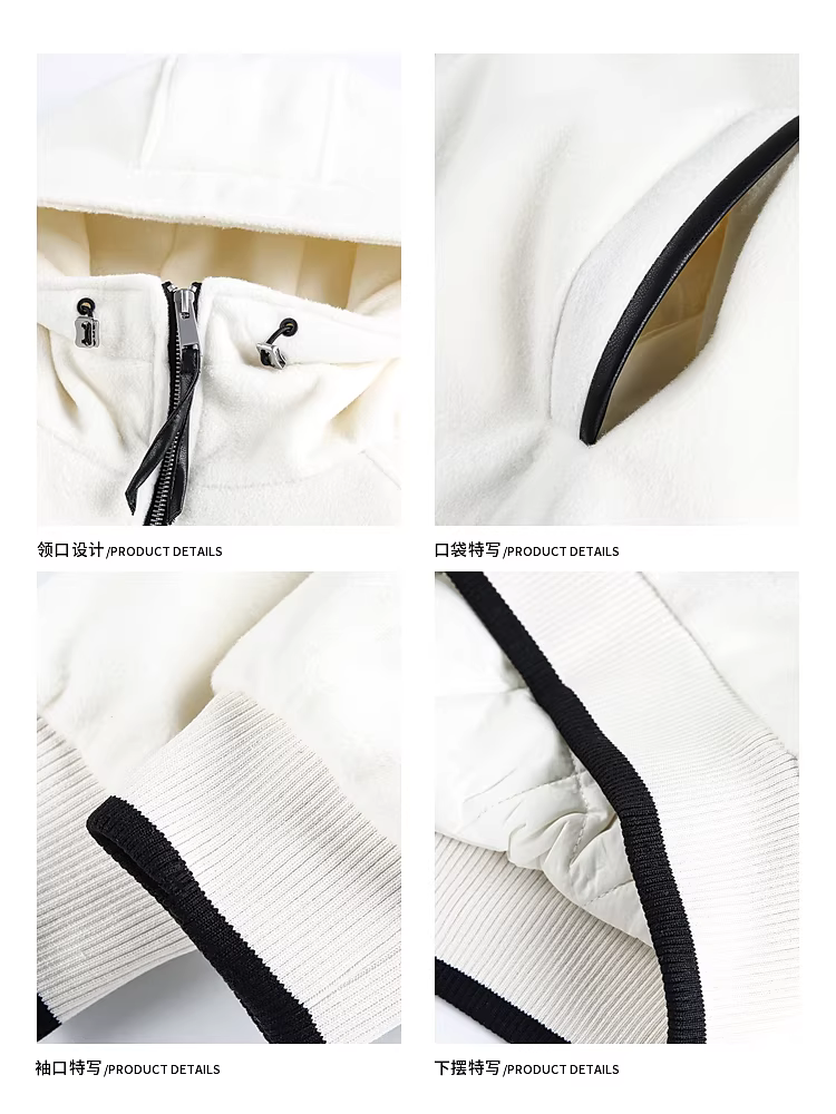 Wukong có sẵn áo khoác len cotton có mũ, thêu đơn giản kiểu Mỹ dành cho nam và nữ, áo khoác cotton ấm áp thời thượng mùa đông 2025 dành cho cặp đôi.