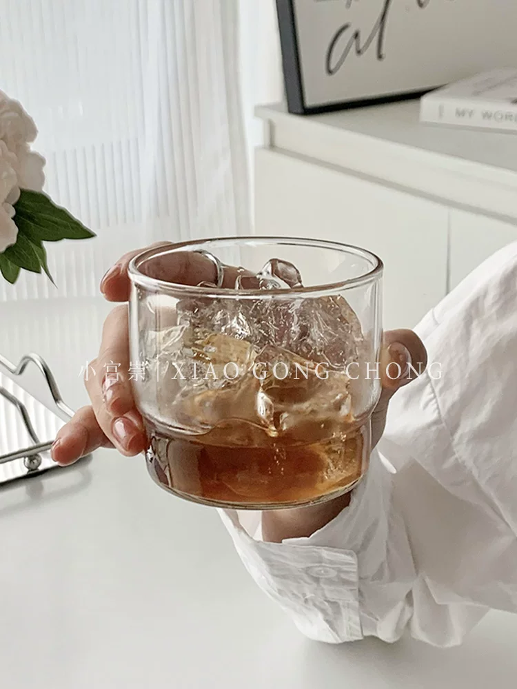 Ly thủy tinh tre borosilicate cao cấp, ly sữa chịu nhiệt phong cách ins, ly cà phê latte Americano, ly tráng miệng, ly nước.