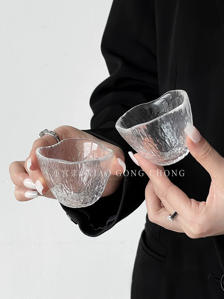 Cốc đựng nước mưa kiểu Nhật, cốc trà phong cách wabi-sabi, cốc chủ nhân, cốc rượu sake, cốc cà phê nguyên chất, cốc thủy tinh, cốc nếm trà kung fu