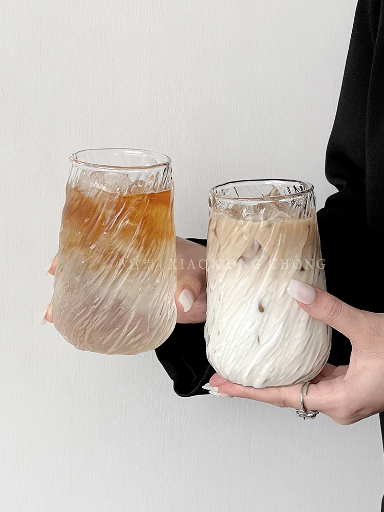 Ly cà phê đá Mỹ kiểu retro, dung tích lớn, ly thủy tinh chịu nhiệt cao cấp, ly cà phê có quai cầm, ly uống nước