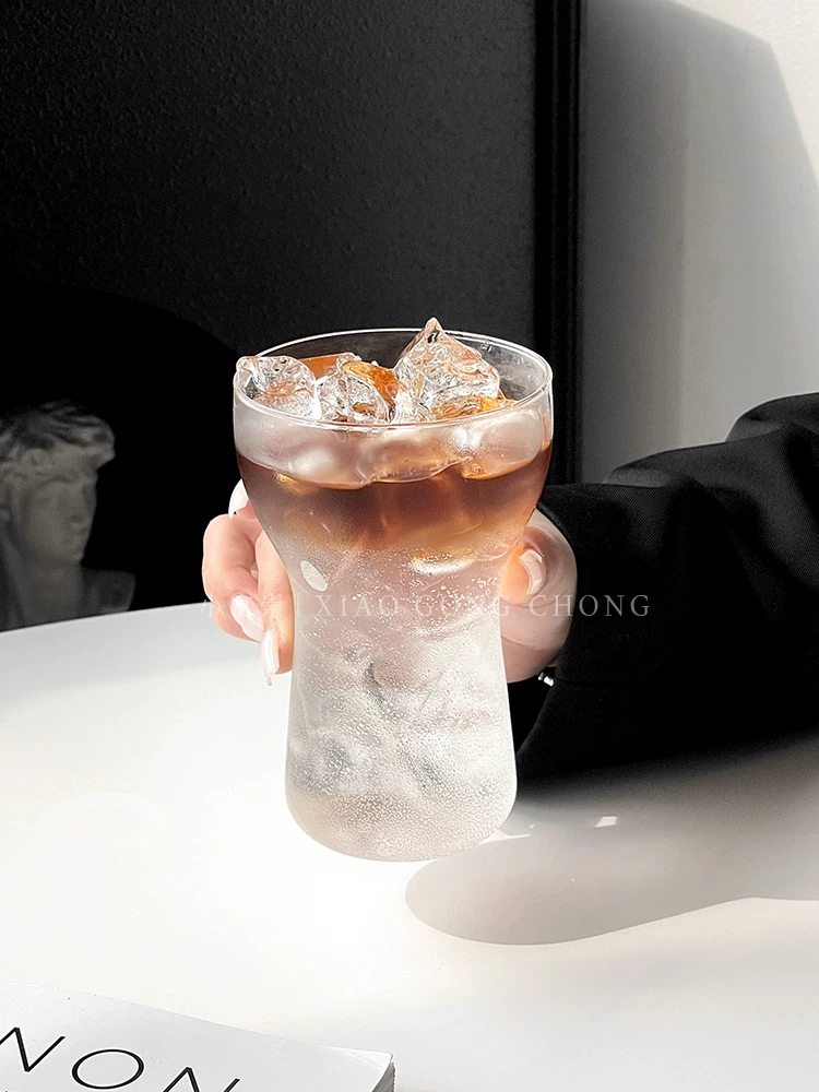 Ly cà phê latte kiểu Mỹ, ly thủy tinh chịu nhiệt độc đáo, ly nước có ga pha lạnh, ly ăn sáng, ly sữa.