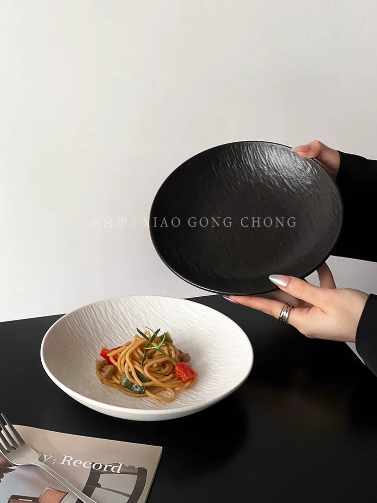 Đĩa sứ sâu lòng họa tiết đá, đĩa cao cấp, đĩa ăn mì gia đình, đĩa ăn món Âu, đĩa súp, đĩa ăn salad, đĩa ăn sáng