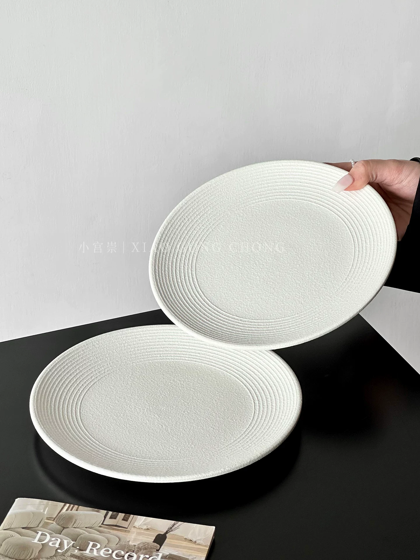 Đĩa mì sứ trắng mờ, đĩa ăn sáng tạo cao cấp kiểu Tây, đĩa steak, đĩa gia dụng, đĩa salad trái cây