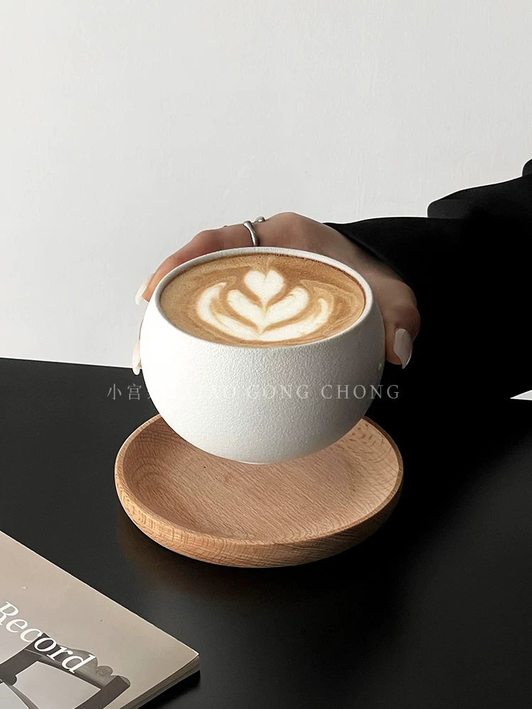 Ly sứ họa tiết đá mờ trắng cổ điển, ly trứng, ly cà phê latte, ly trà chiều, ly cappuccino, ly latte art