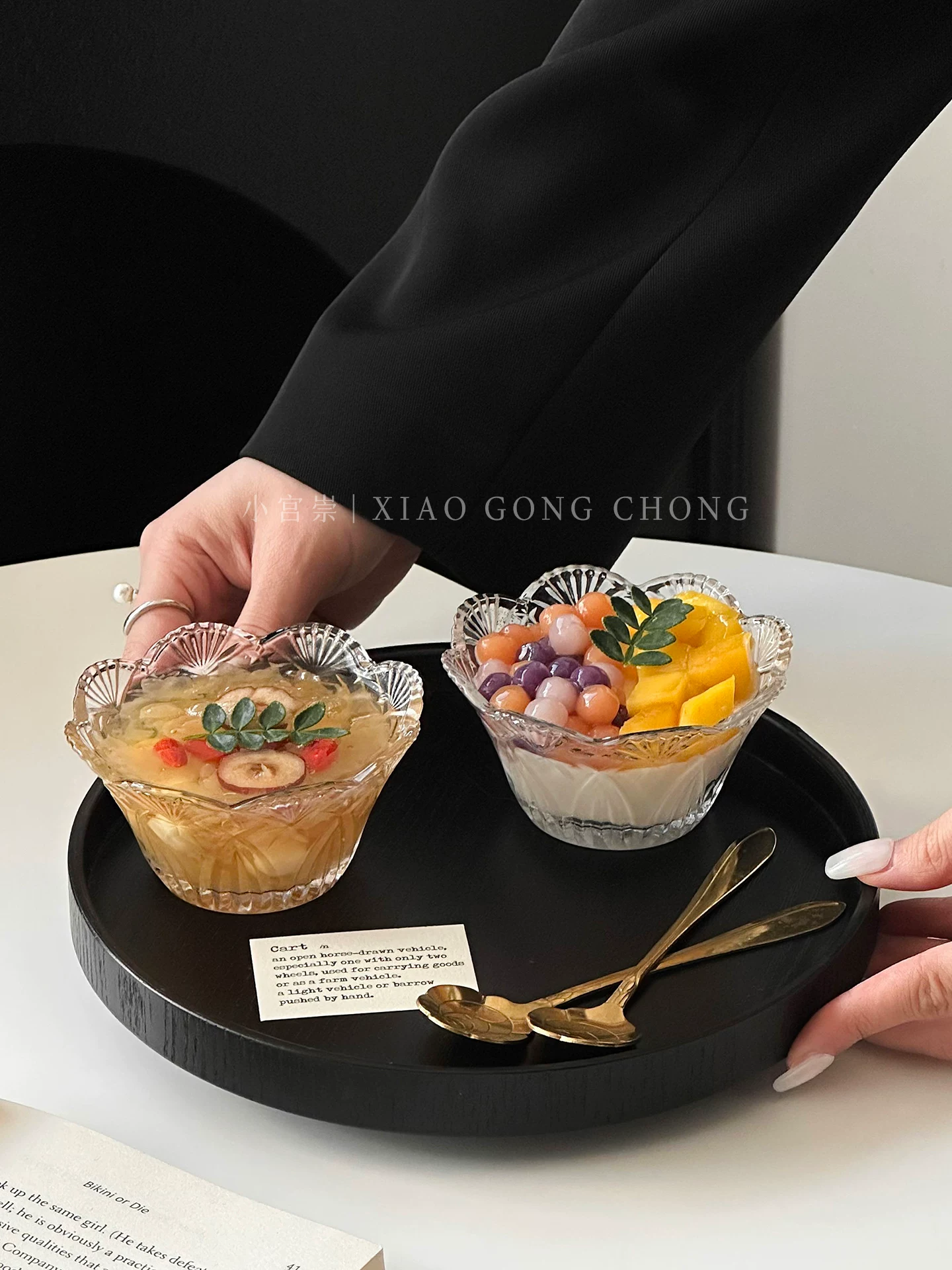Bát tráng miệng kiểu cánh hoa, bát sữa chua thủy tinh cao cấp, bát nước đường, bát kem, bát ngũ cốc