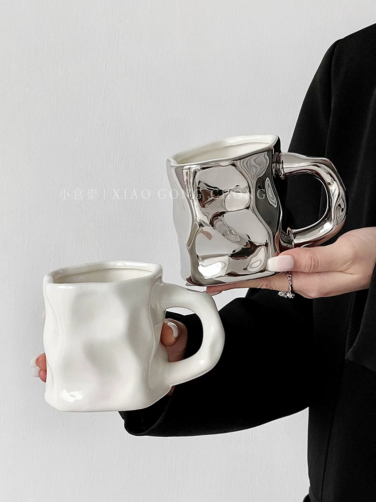 Ly sứ cao cấp, cốc xoắn dùng trong nhà, thiết kế độc đáo, ly cà phê đôi, ly uống nước nữ.