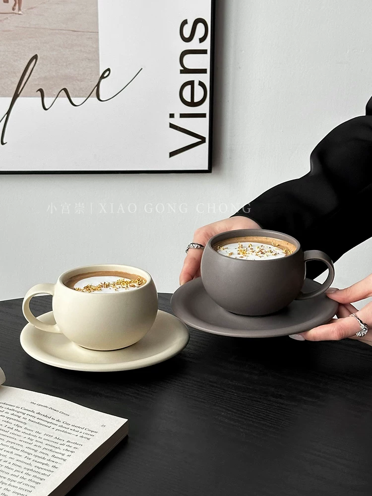 Tách trà/cà phê hình trứng, màu trơn đơn giản, kiểu cổ điển, tách cà phê/cappuccino/latte cao cấp, tách uống nước tinh tế
