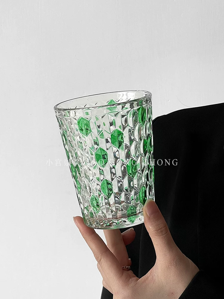 Ly thủy tinh hình kim cương cổ điển, sang trọng và dễ tiếp cận, ly rượu whisky chống văng nước, ly bia, ly nước, ly cà phê